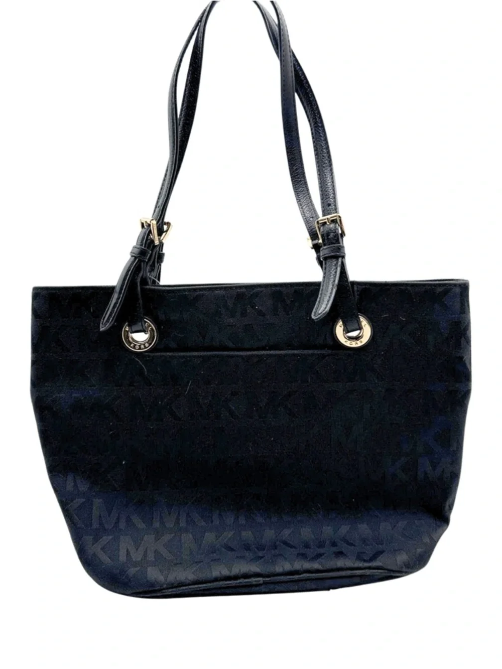 Michael Kors Black Jet Set Medium Signature Jacquard Tote with Gold Tone Accent - Picture 5 of 17